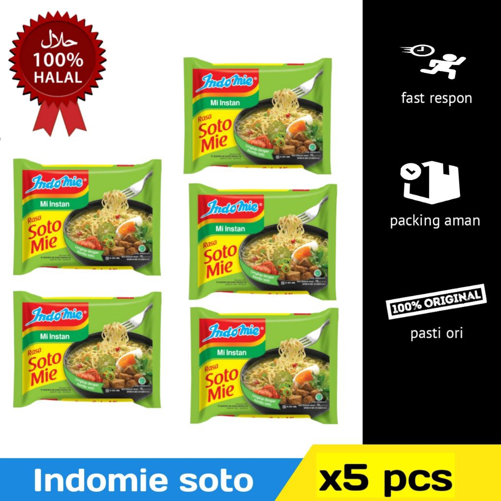 

PAKET hemat indomie soto 5 pcs