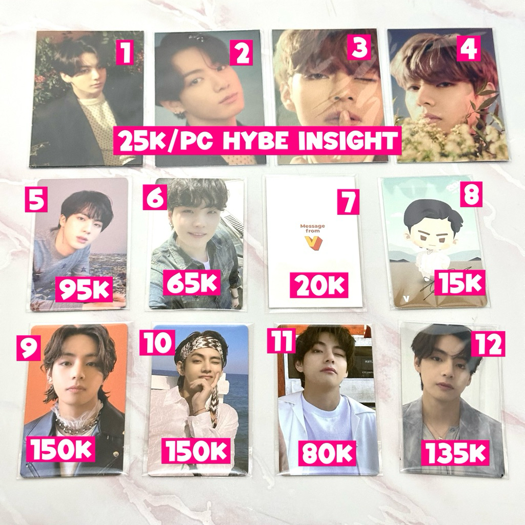 OFFICIAL PHOTOCARD BTS TAEHYUNG V JUNGKOOK JK YOONGI SUGA JIN PC ALBUM BUTTER PEACHES CREAM PROOF CO