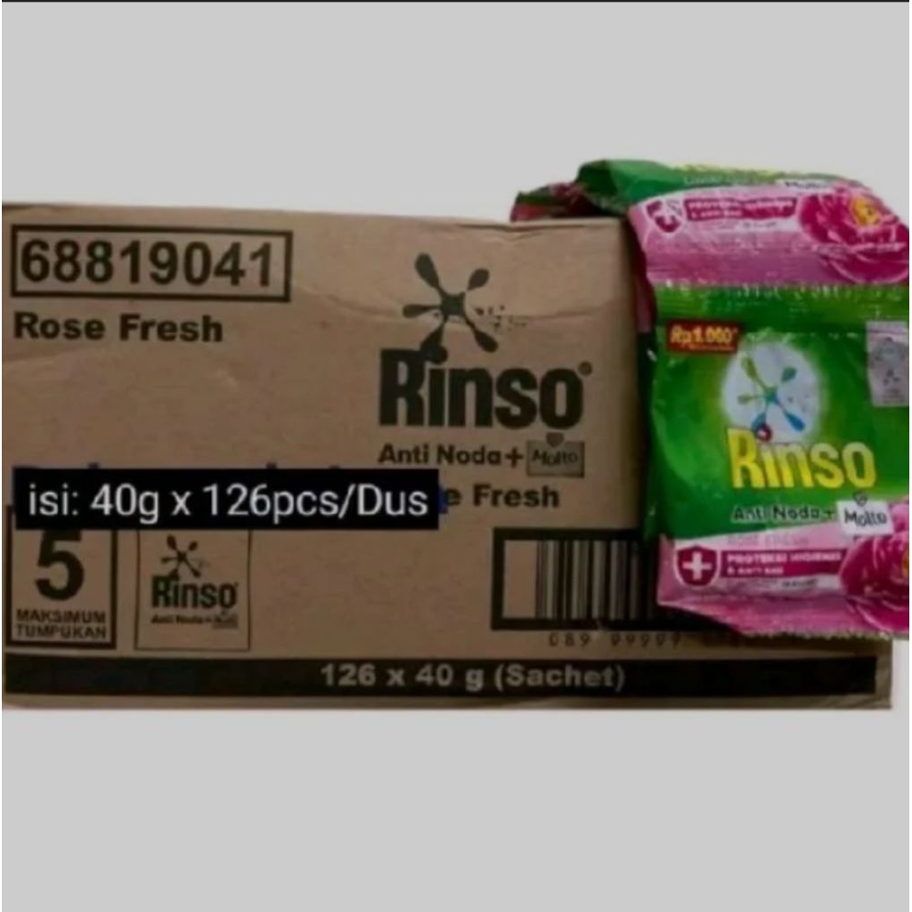 RINSO BUBUK  ROSE 40GR DUS ( 126 SACHET  )