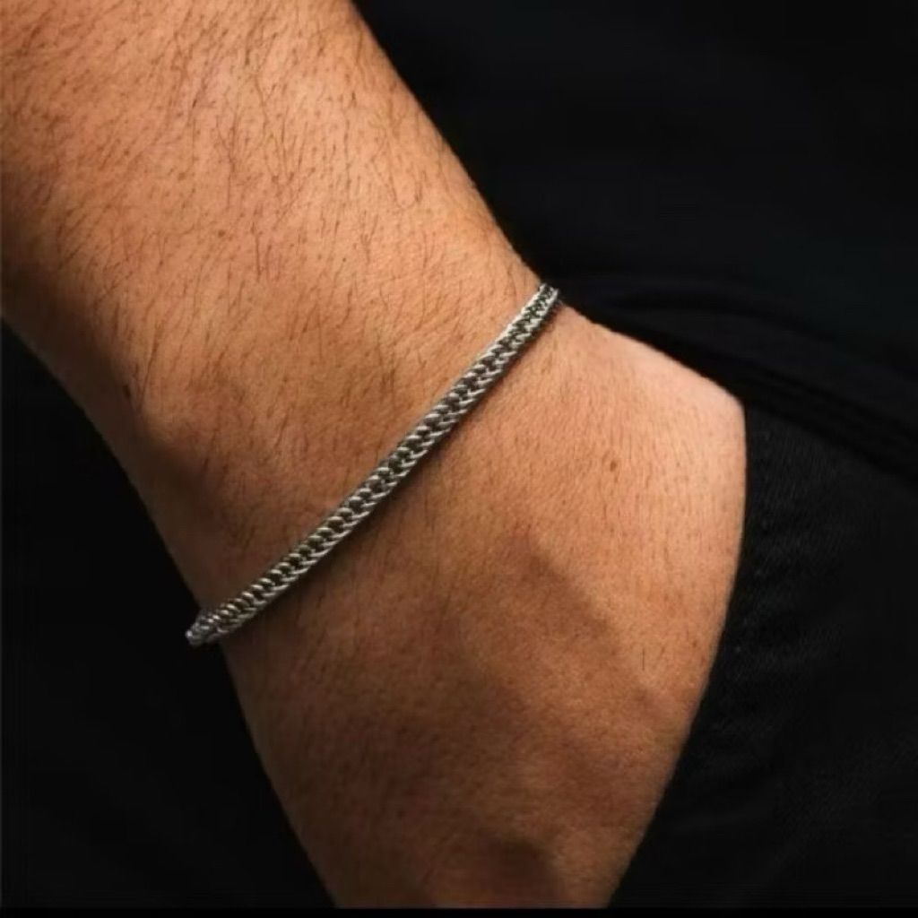 GELANG RANTAI KECIL GELANG TITANIUM ANTI KARAT TIDAK LUNTUR GELANG PRIA WANITA