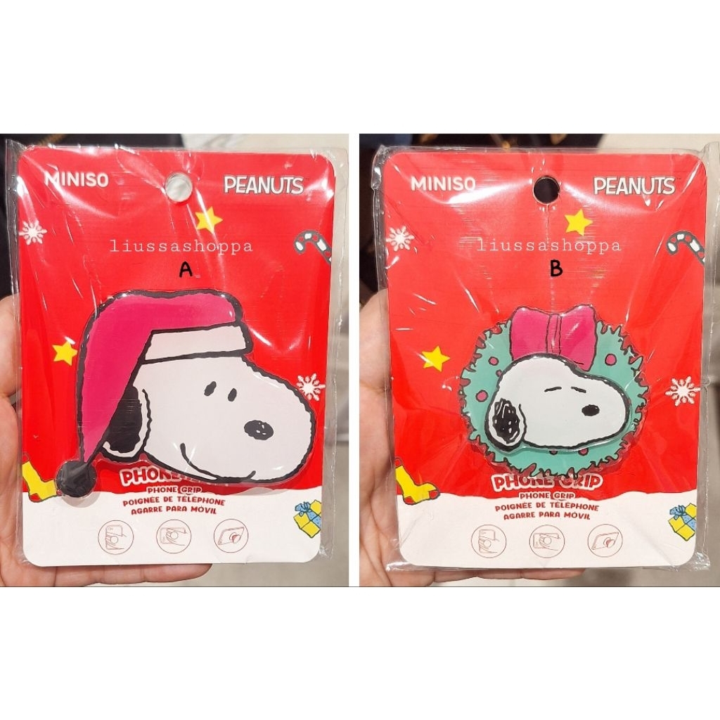 Phone Grip Miniso - Snoopy Christmas Party Collection Phone Grip