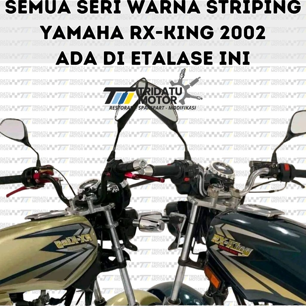 STRIPING YAMAHA RX KING GOLD BIRU 2002 RXKING STICKER LIS LIST RX-KING BIRU GOLD KUALITAS ORIGINAL