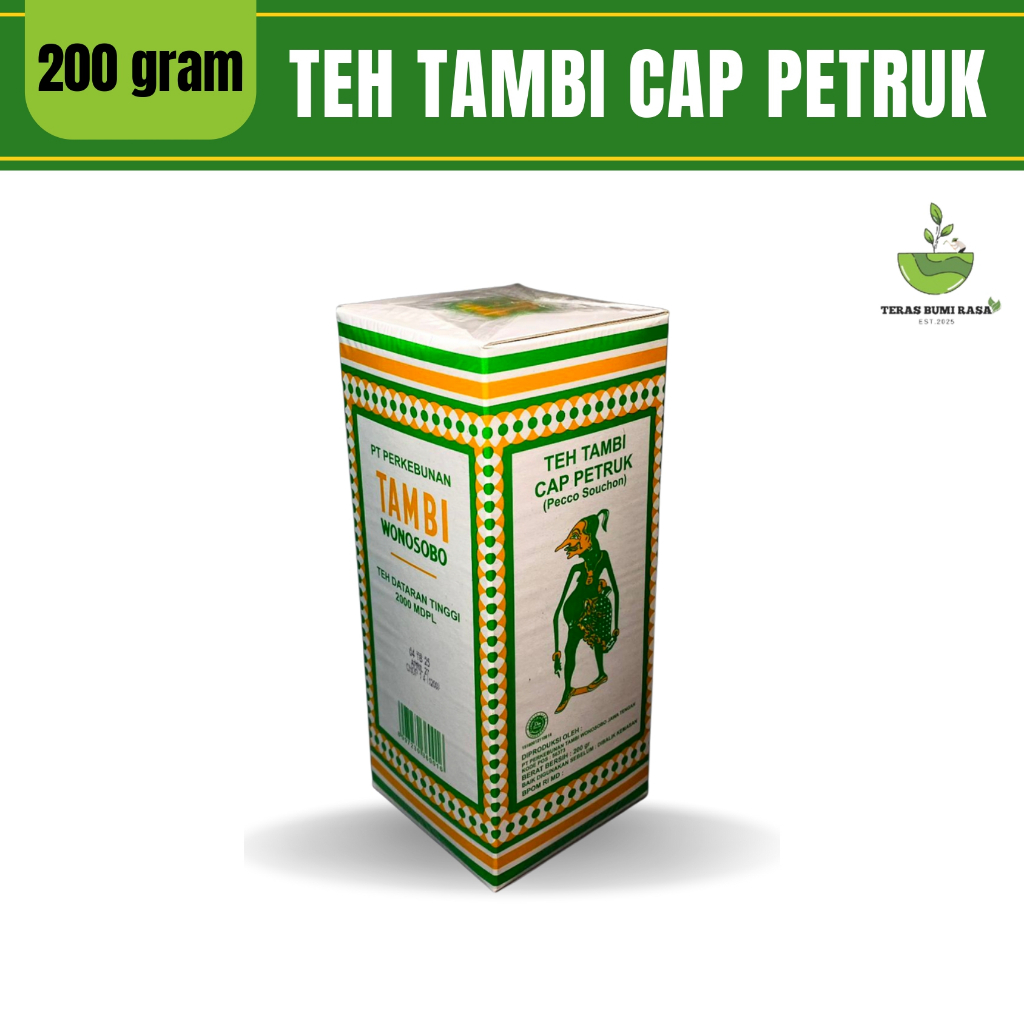 

Teh Tambi Wonosobo Asli Teh Tubruk Cap Petruk 200 Gram Premium Murah Original Berkualitas