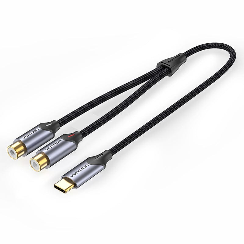 Resmi Vention USB-C Male to 2RCA 2 RCA Female Audio Cable Kabel Sound Card BGV