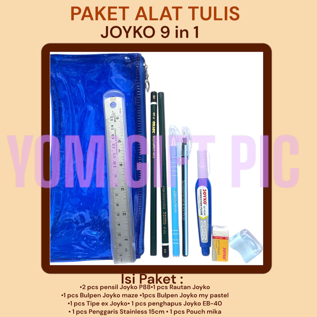 

Paket Joyko P88 POUCH / paket Joyko 9 p88 in 1 murah dalam Tempat Pensil