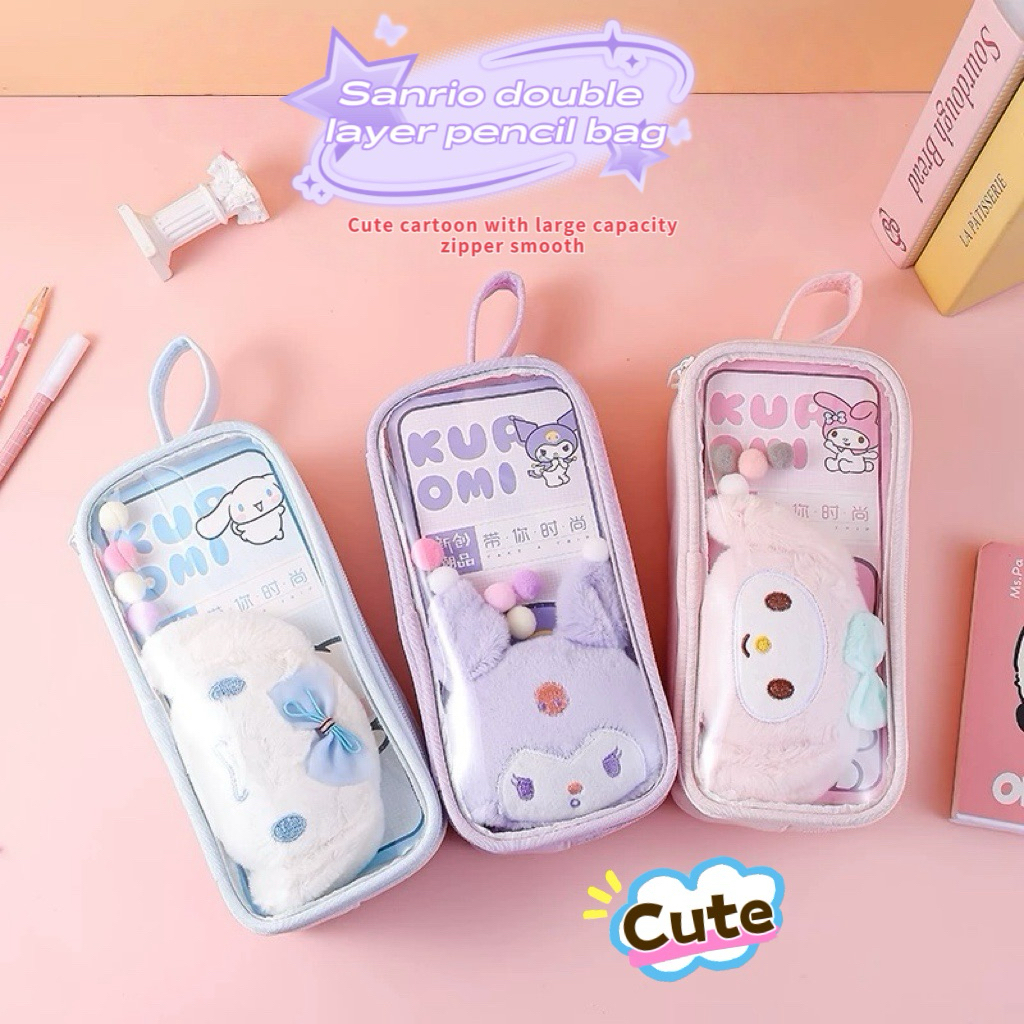 

Kotak Pensil Kuromi Melody Cinnamoroll Doll 2 Lapis | Tempat Pensil Alat Tulis Multifungsi Kapasitas Besar | DIY Transparant Pencil Bag