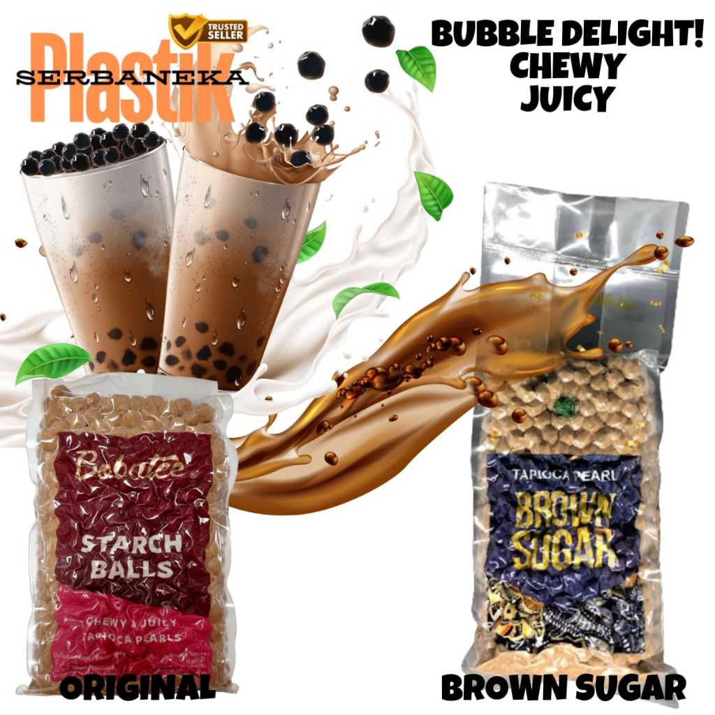 

Original & Brown Sugar Tapioca Pearl / Boba Tapioka Pearl / Boba Bubble Drink 1Kg