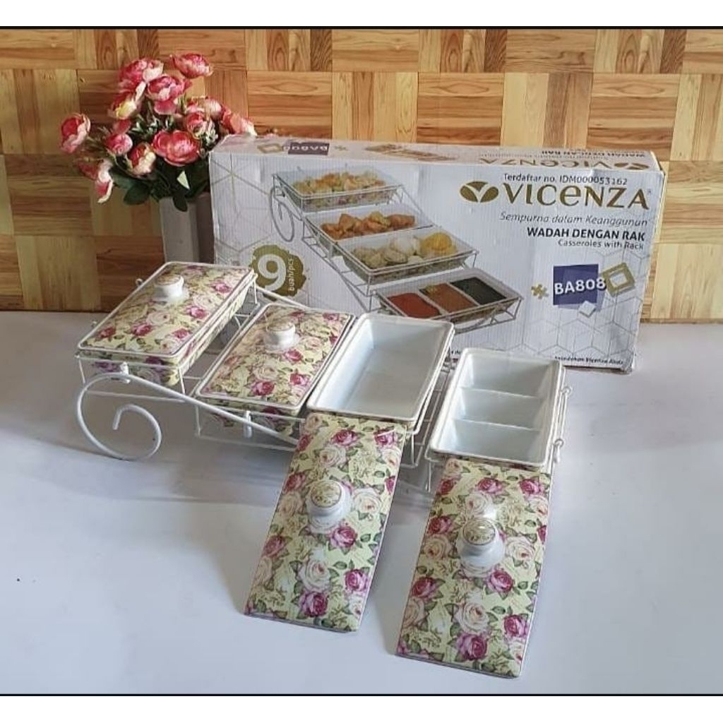 Prasmanan Wadah Saji Rack Susun Tingkat Cabang 4 Vicenza BA808