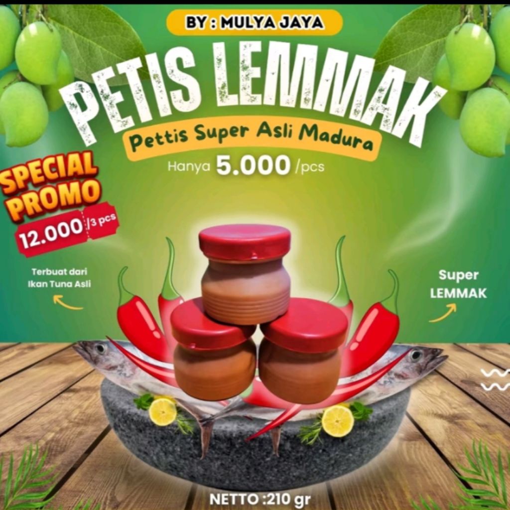 

3pcs petis super ikan tuna enak dan lemak asli madura