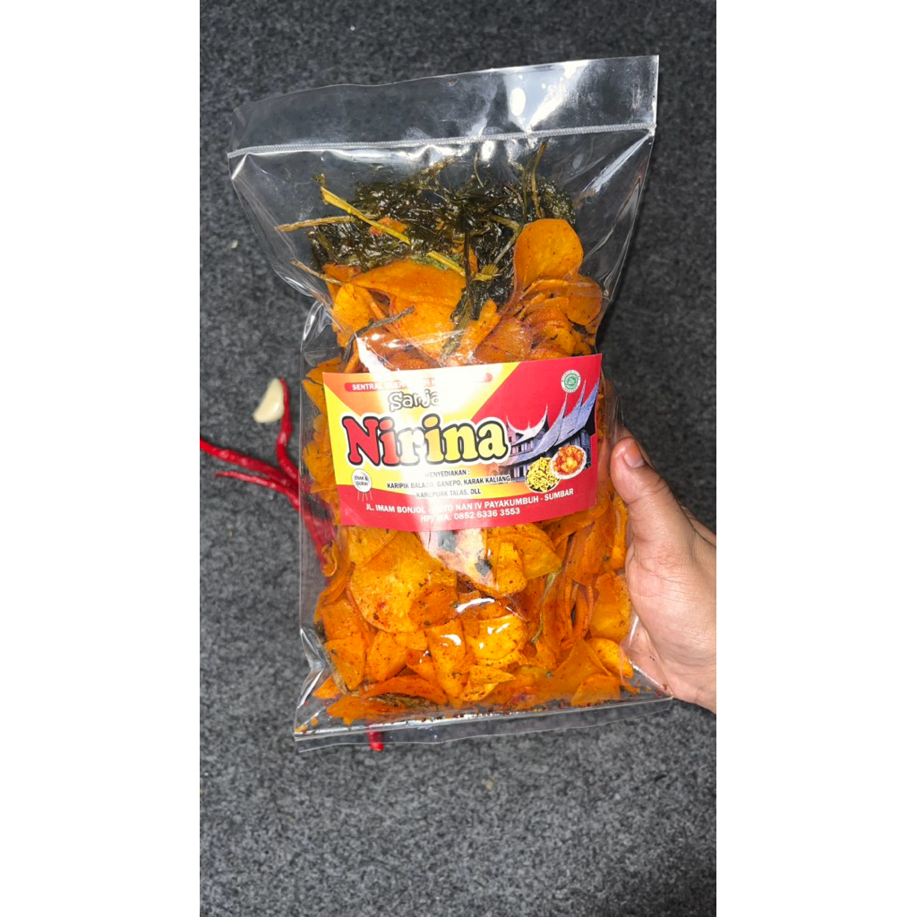 

Keripik singkong pedas/ Kerupuk sate