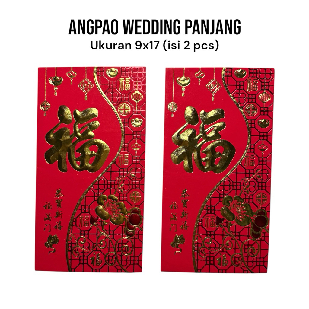 

Angpao Wedding / Shuangxi Panjang 9x17 cm isi 2 pcs