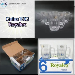 Gelas Teh Dingin/Gelas Tangkai Kaca/Cangkir/Mug Kopi/Gelas Kaca Royalex