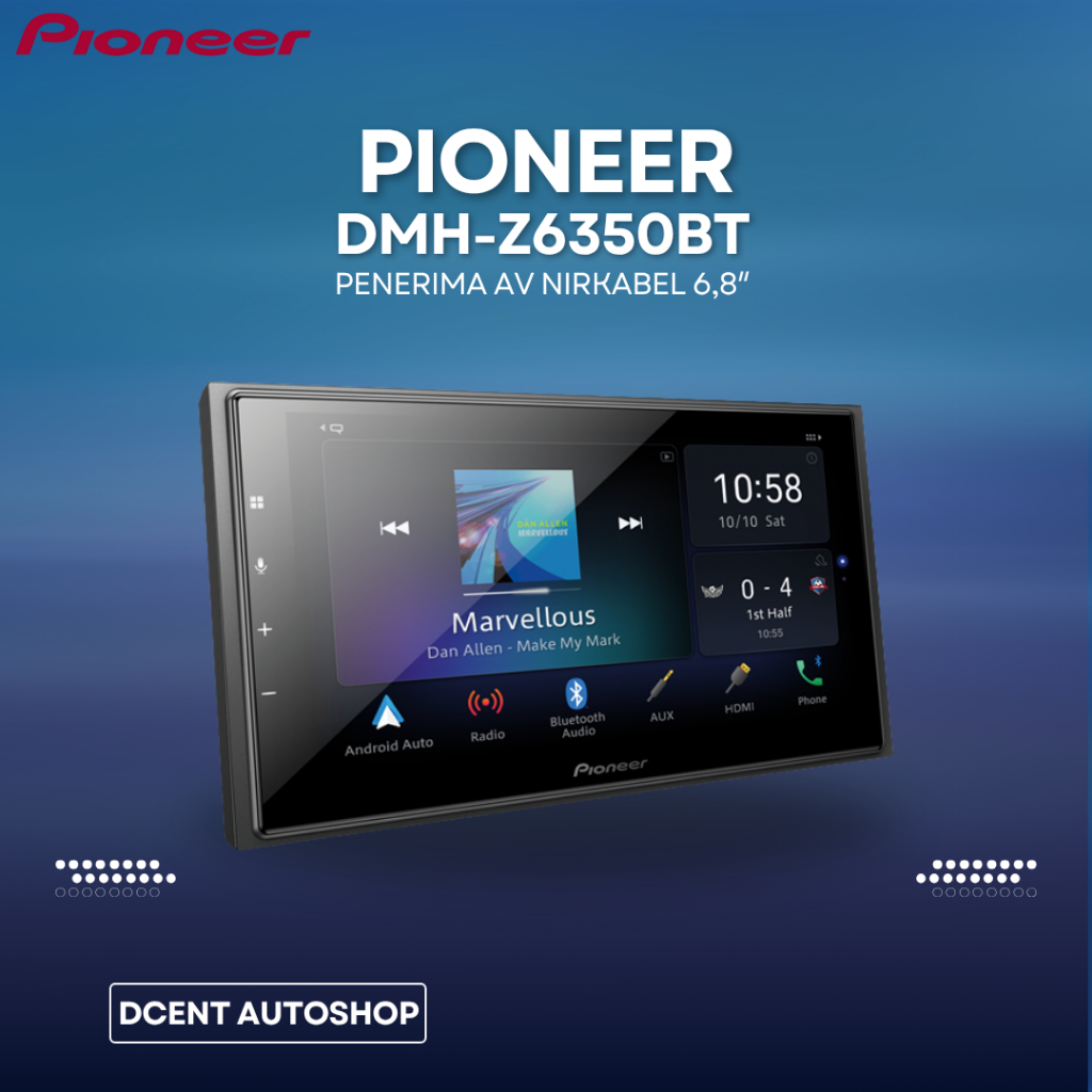 Headunit Android Mobil - Headunit Android Double Din Pioneer DMH-Z6350BT Hi Res - 6.8 Inch - WVGA Mu
