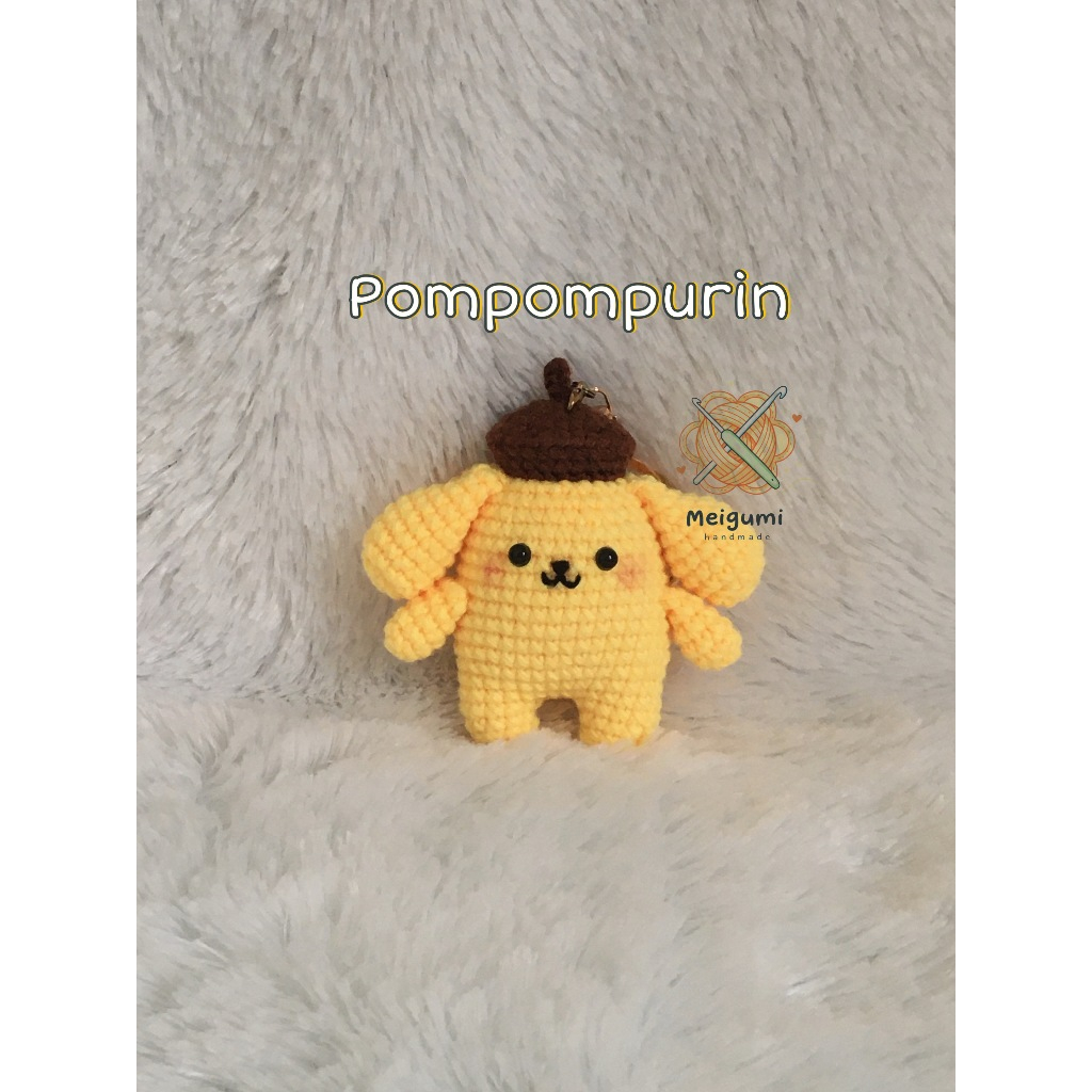 [Ready Stock] Boneka Rajut Pompompurin Sanrio / Amigurumi Pompompurin Sanrio / Rajutan Pompompurin S