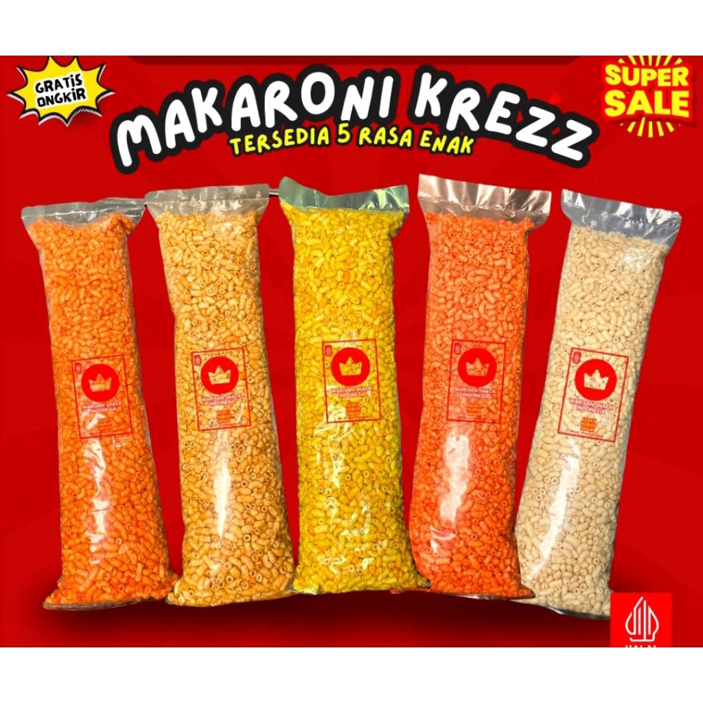 

makaroni pipa bantat krezz kemasan 1kg renyah gurih bantat