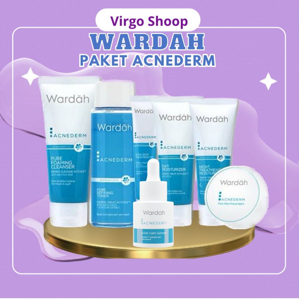 ❤️VIRGO❤️ Wardah Paket Acnederm Bebas Jerawat - Menghilangkan Bekas Jerawat - Virgo Shoop