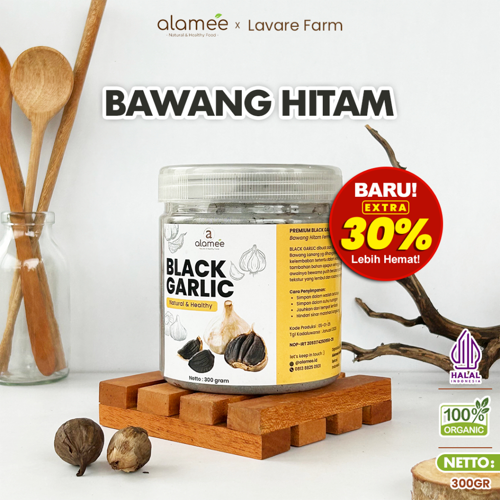 

Bawang Hitam Black Garlic Herbal Premium 300gr Tunggal Lanang Alami Natural Bawang Hitam Premium 300Gram