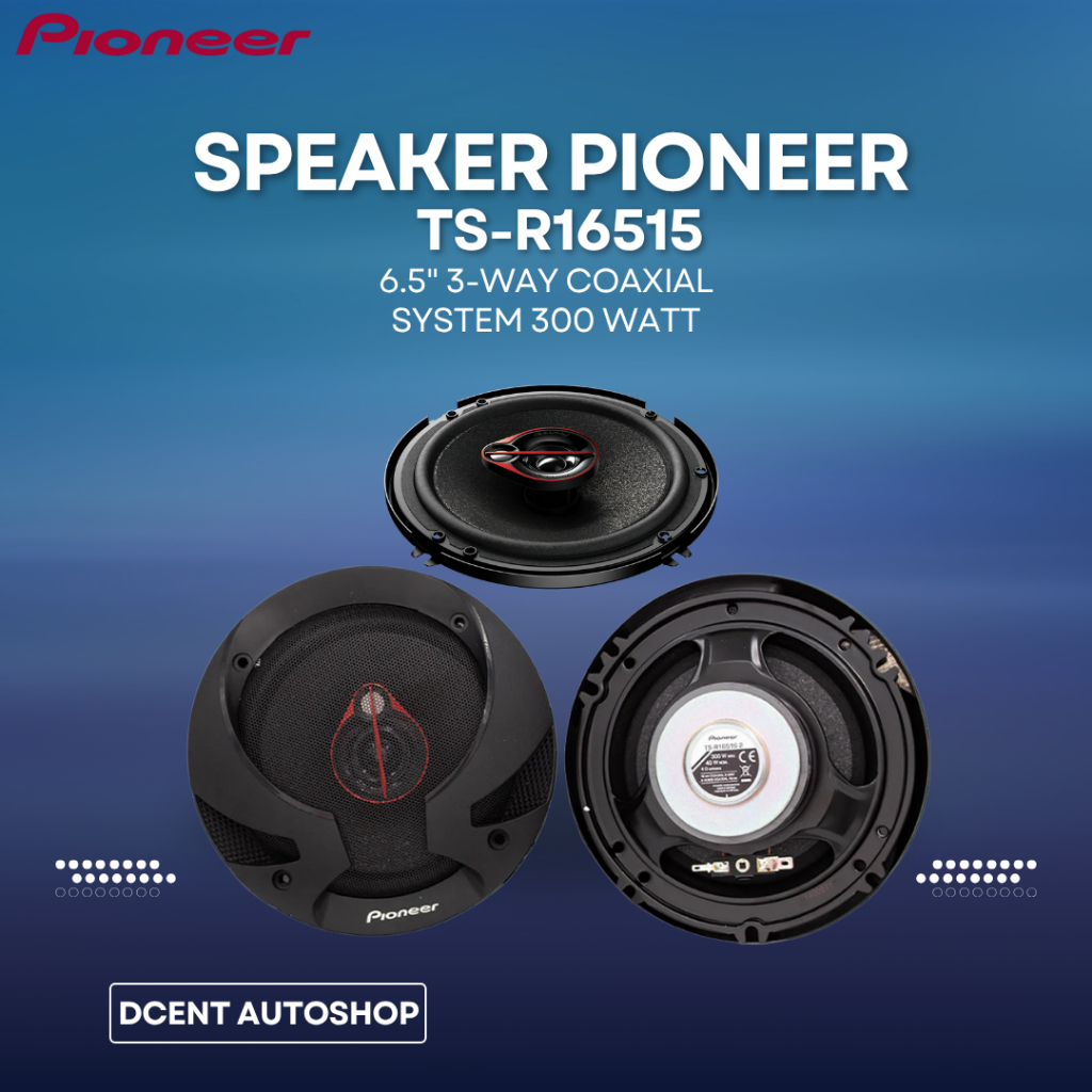 Speaker Coaxial Mobil - Speaker Pioneer R-16515 - 6.5 Inch - 3 Way Speaker Coaxial System 300 Watt -