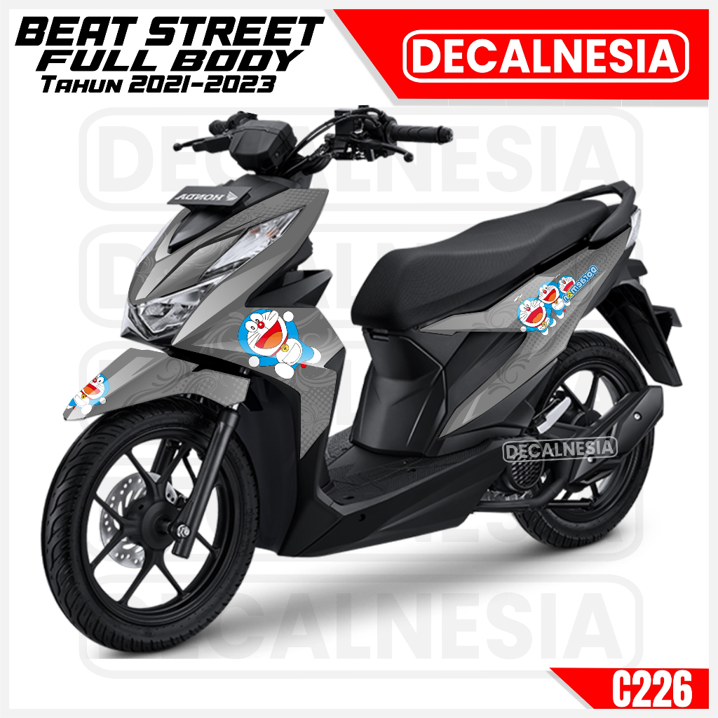 Stiker Decal Full Body Beat Street 2021 2022 2023 Sticker Doraemon Motor Variasi Simple Racing Motif