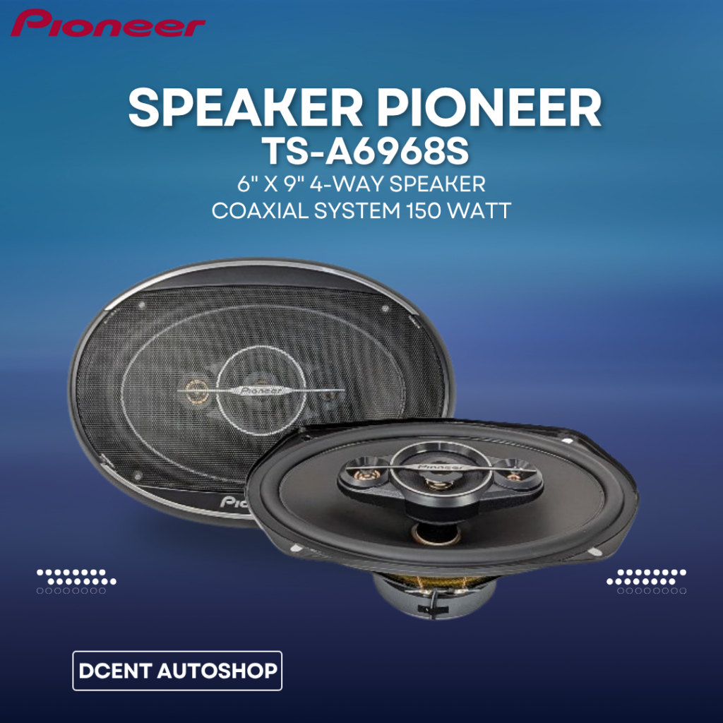 Speaker Coaxial Mobil - Speake Pioneer TS-A6968S - 6" x 9" 4 Way Speaker Coaxial System 150 Watt - 1