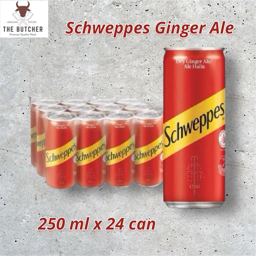

SCHWEPPES DRY GINGER ALE (24’s x 250ml) / Ale Halia / 1 krat / Minuman Soda kaleng / Tonic