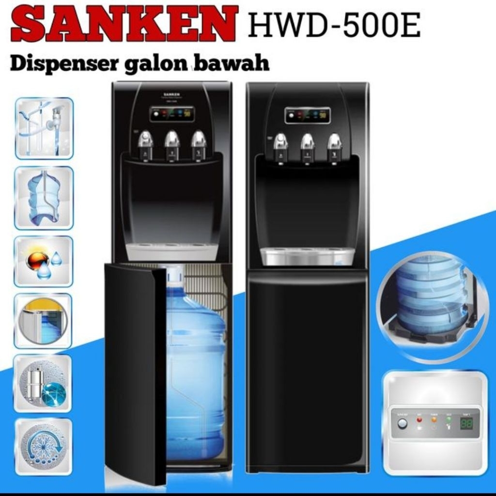 Dispenser Galon Bawah Kompresor SANKEN HWDC500E Dispenser SANKEN HWD-C500E