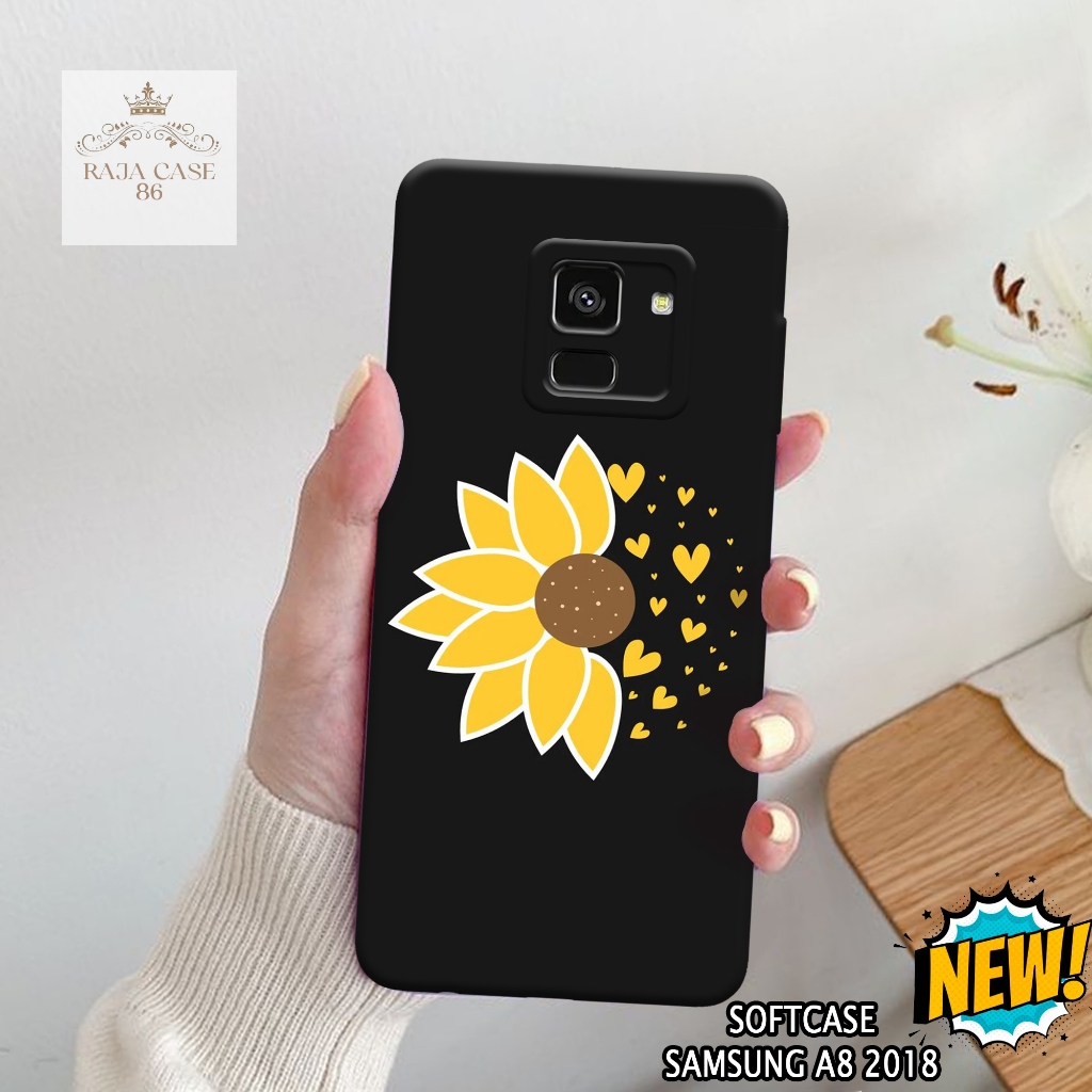 Case Samsung A8 2018 - Rajacase - casing Samsung A8 2018 - Motif case Bunga - Pelindung handphone - 