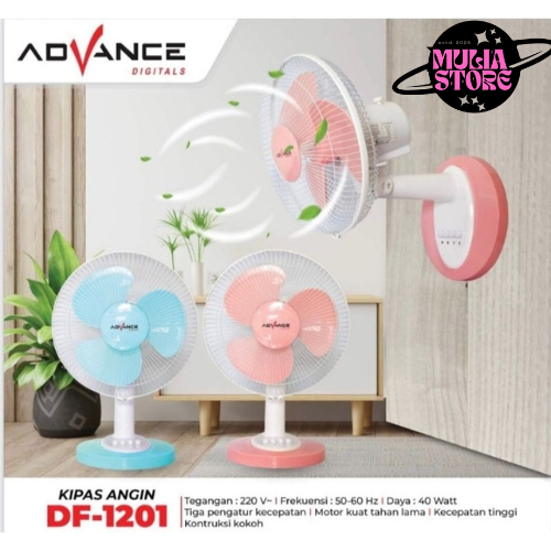 Advance Kipas Angin Dinding 12 Inch DF-1201 12Inch 2in1 Desk Wall Fan / Kipas Angin Meja