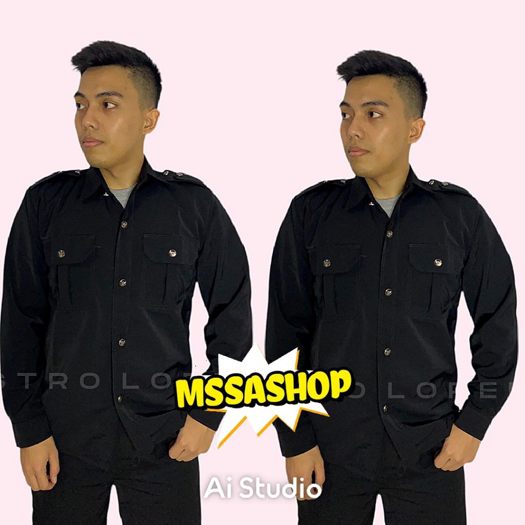 KONVEKSI LANGSUNG STELAN 1 STEL SAFARI HITAM Seragam Safari Baju Safari Setelan Safari Security Sera