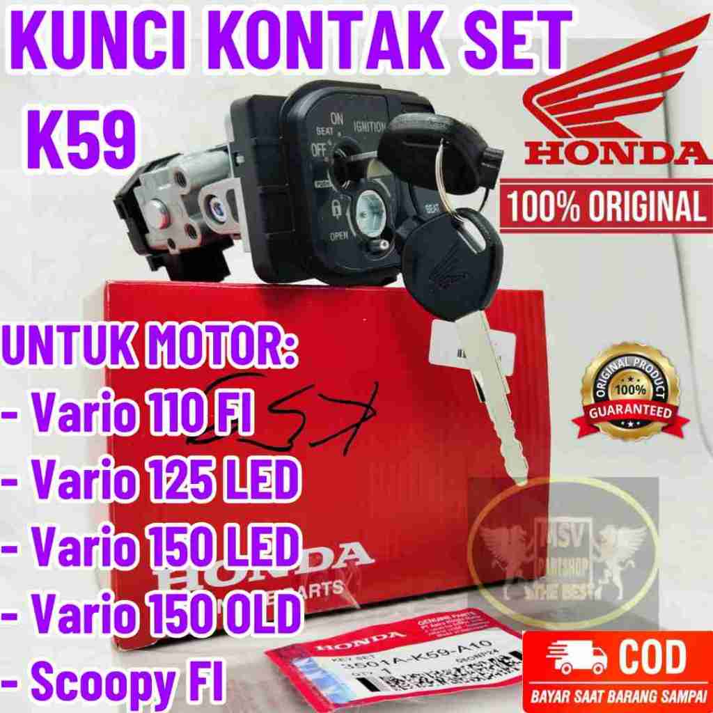 Original Honda Set Kunci Kontak K59 Motor Vario 110 FI,Vario 125/150 LED,Vario 150 OLD, Scoopy FI