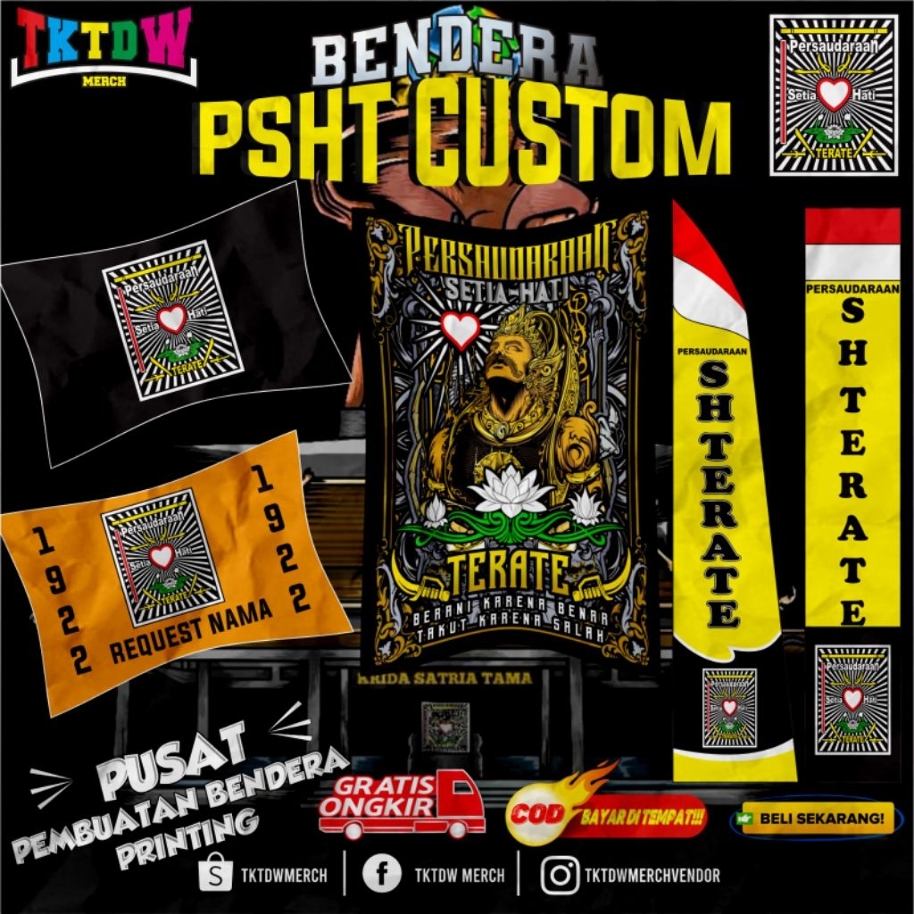 BENDERA / UMBUL-UMBUL PERGURUAN PSHT CUSTOM