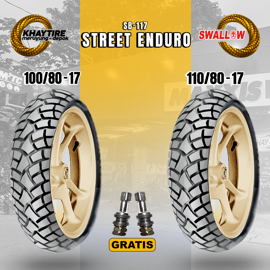 SWALLOW STREET ENDURO BAN MOTOR RING 17 SATUAN DAN SEPASANG