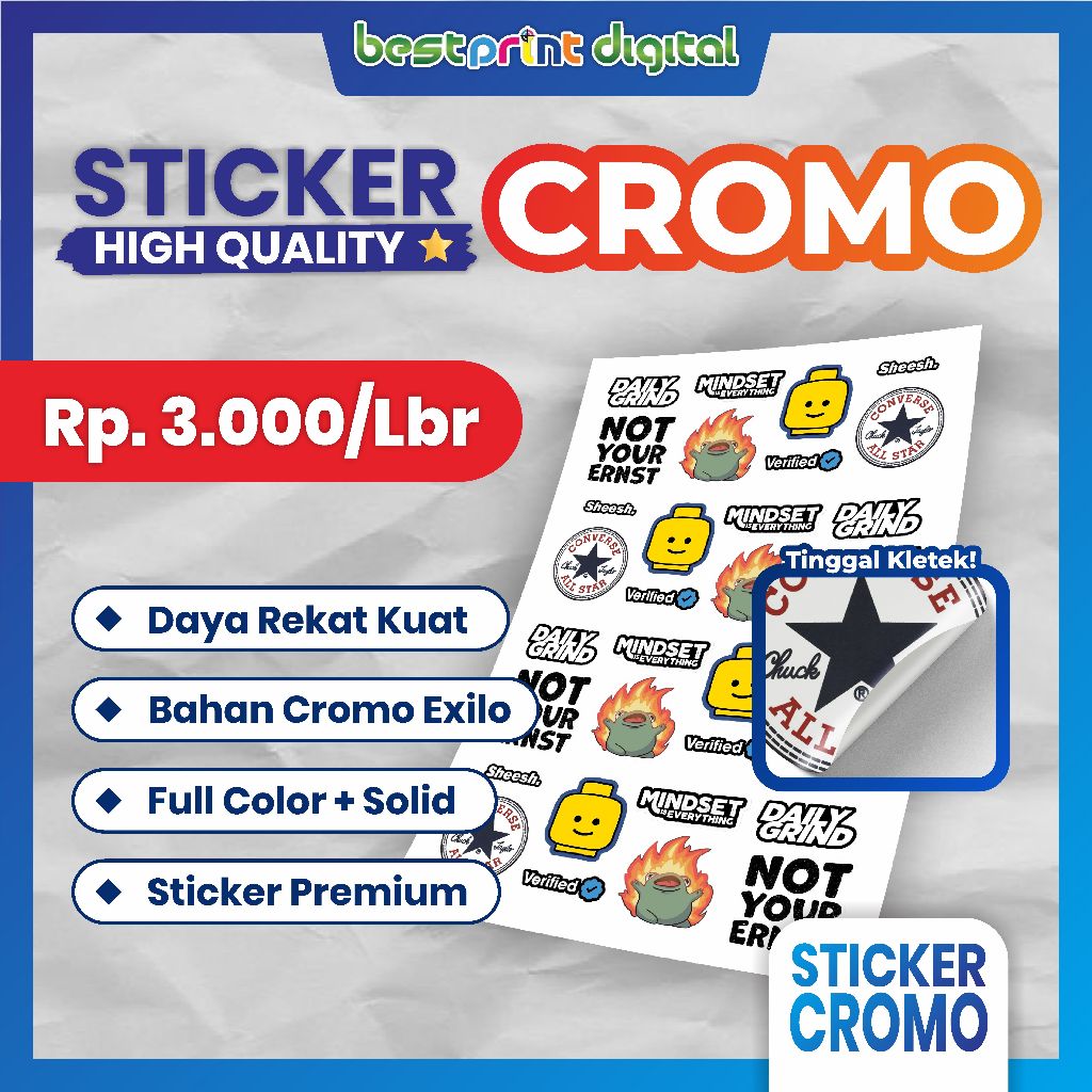 

STICKER CROMO A3+ BERGARANSI !! | STICKER LABEL KEMASAN | LABEL MAKANAN