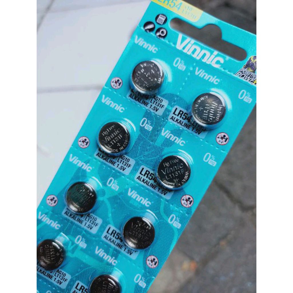 1 Lembar Batre kalkulator vinnic L1131F / LR54 / AG10 batre jam tangan murah original