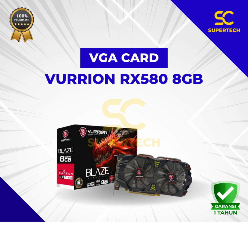 VGA VURRION RX580 8GB GDDR5 256-bit VURRION BLAZE RADEON RX 580