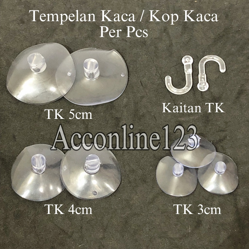 Tempelan Kaca / Kop Kaca / Ceplokan Kaca  - 1pcs