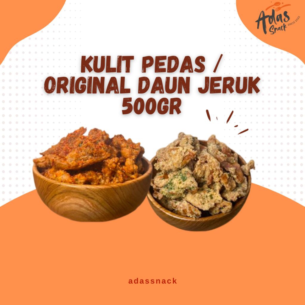 

500GR - KULIT KRISPI PEDAS DAUN JERUK ADASSNACK