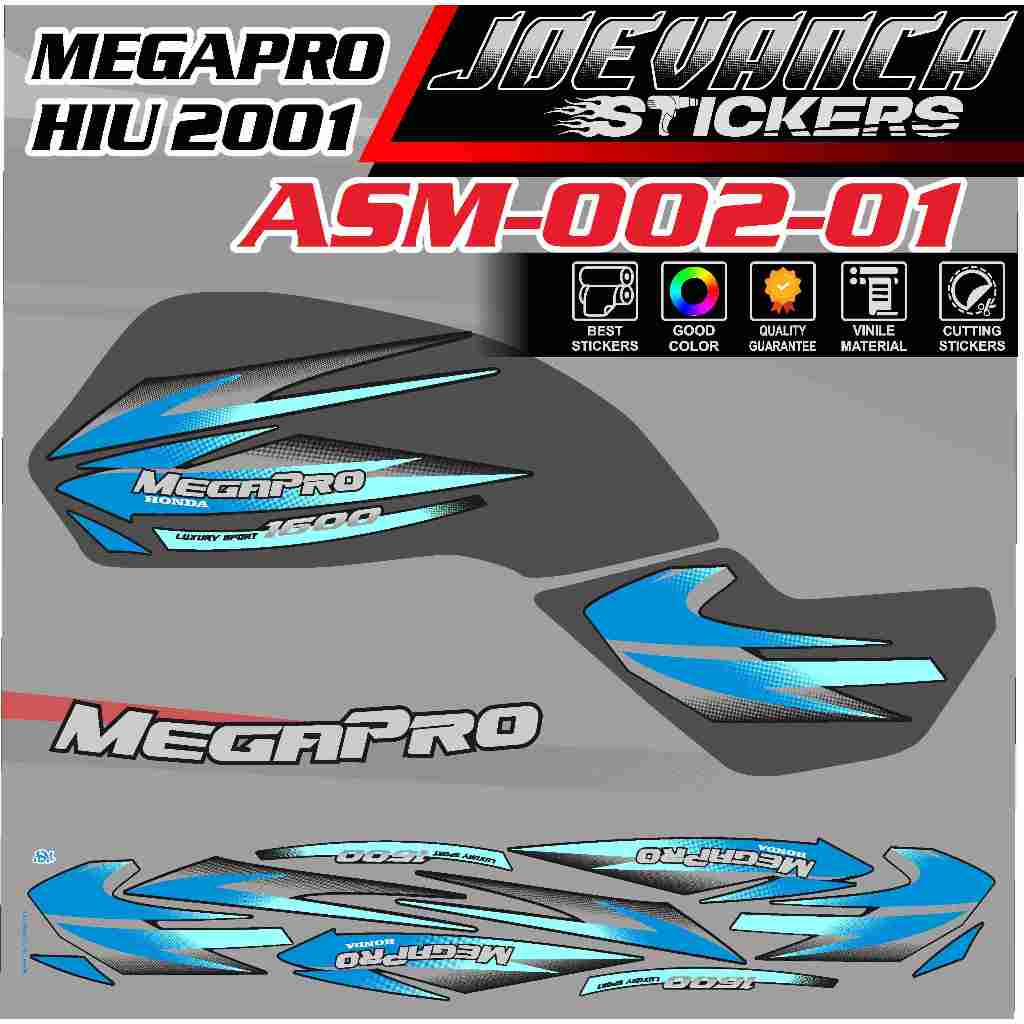 Striping Stiker Motor Honda MEGAPRO HIU 2001 ASM-002