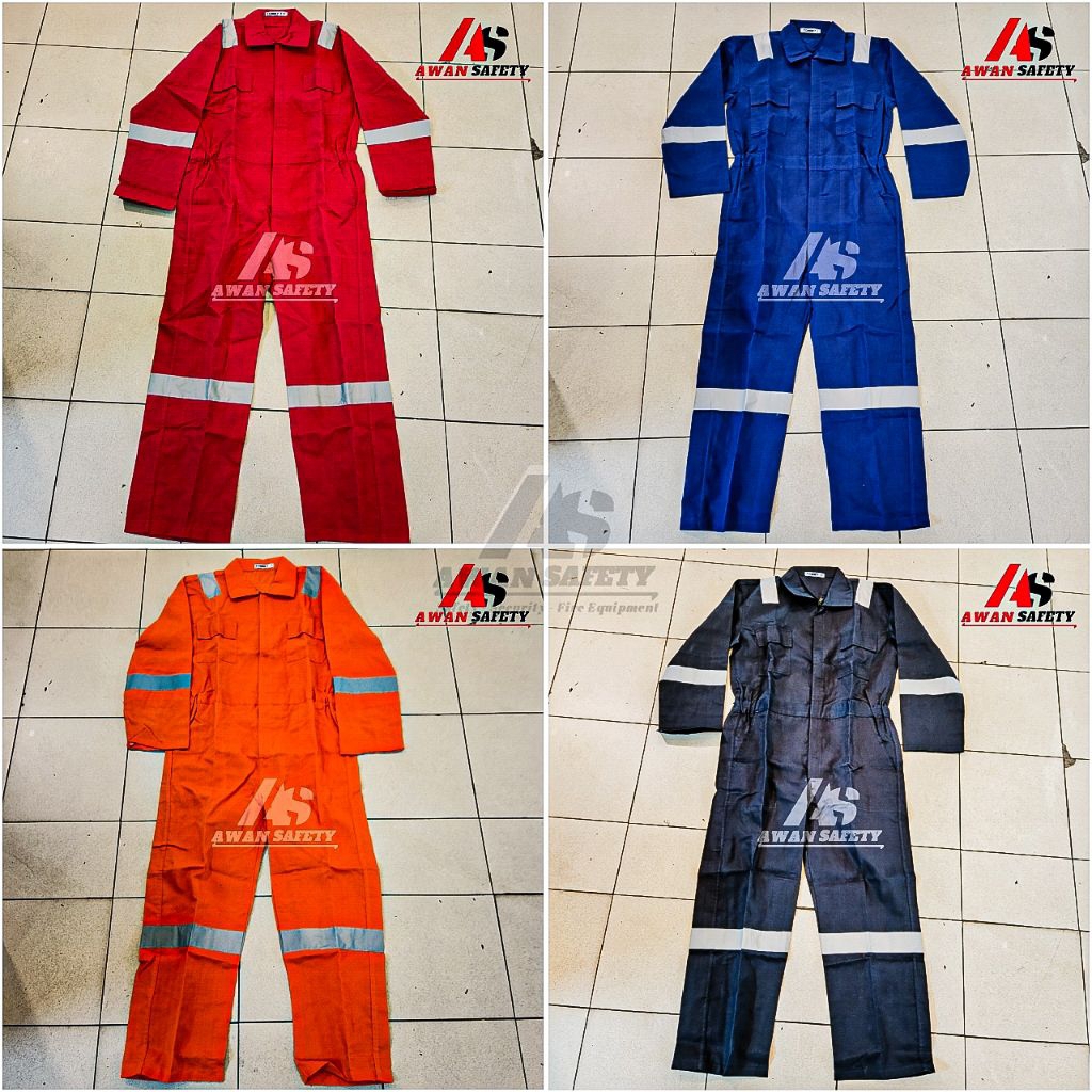 Wearpack Safety Proyek Coverall Werpak Pria K3 Lengan Panjang / Werpak Safety Terusan Kerja Lapangan