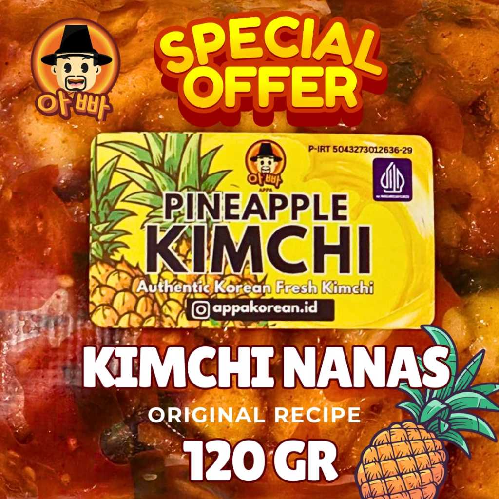 

SPECIAL OFFER ! PINEAPPLE KIMCHI / NANAS KIMCHI ( FRESH ) APPA KOREAN 120gr