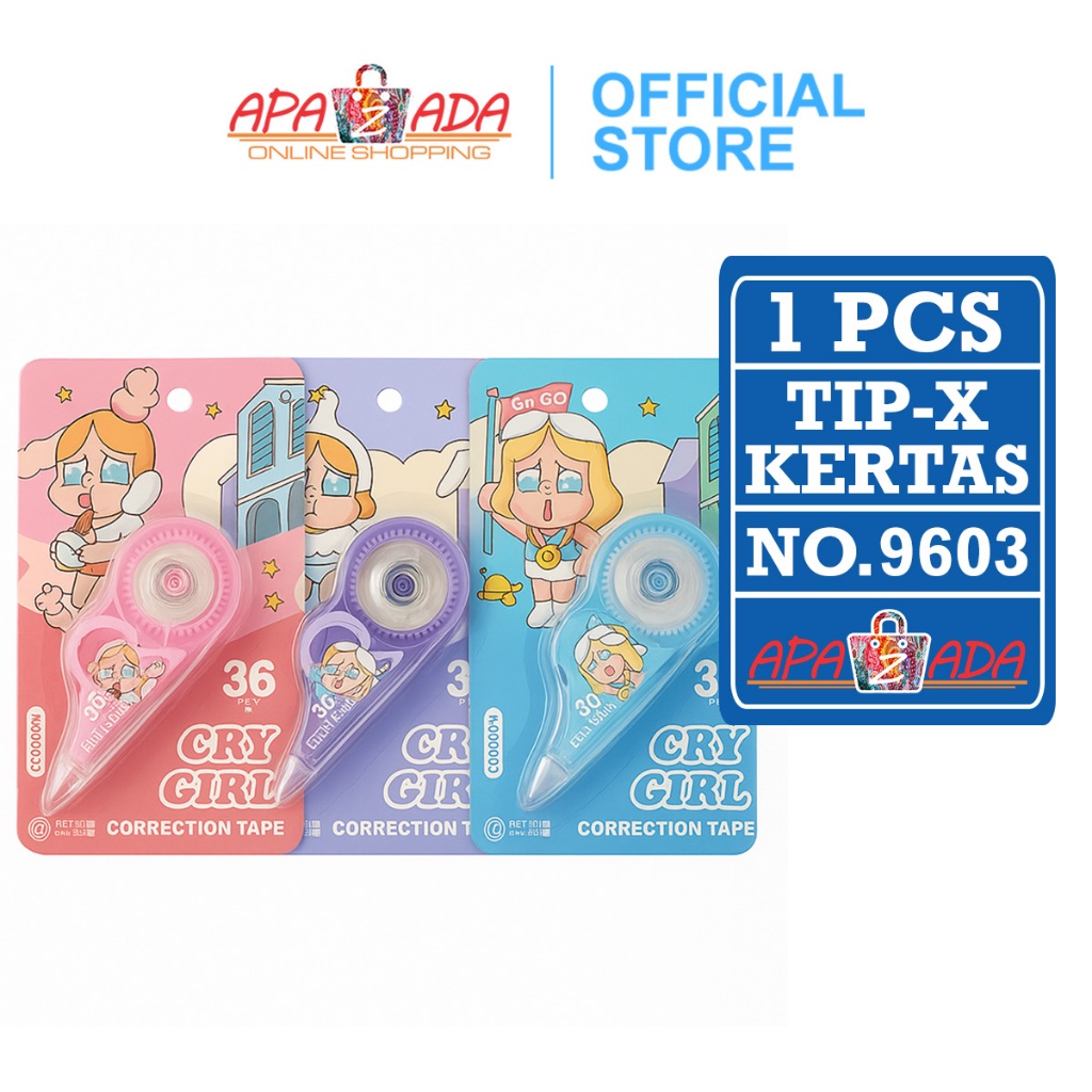 

Apazada - Correction Tape [1 Pcs] / Tip Ex Kertas / Tip X Correction Pen No.9603