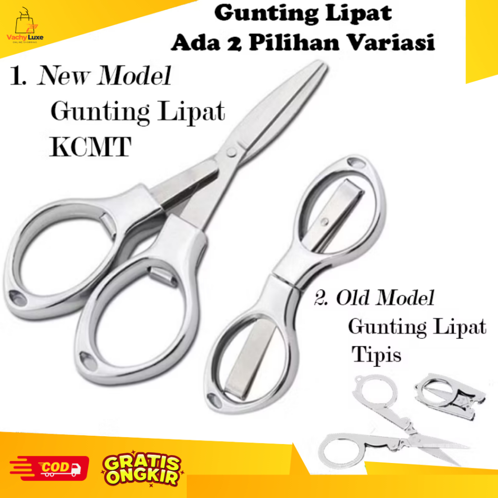 

Gunting Lipat Stainless Steel Folding Portable Pocket Scissors Gunting Kapas