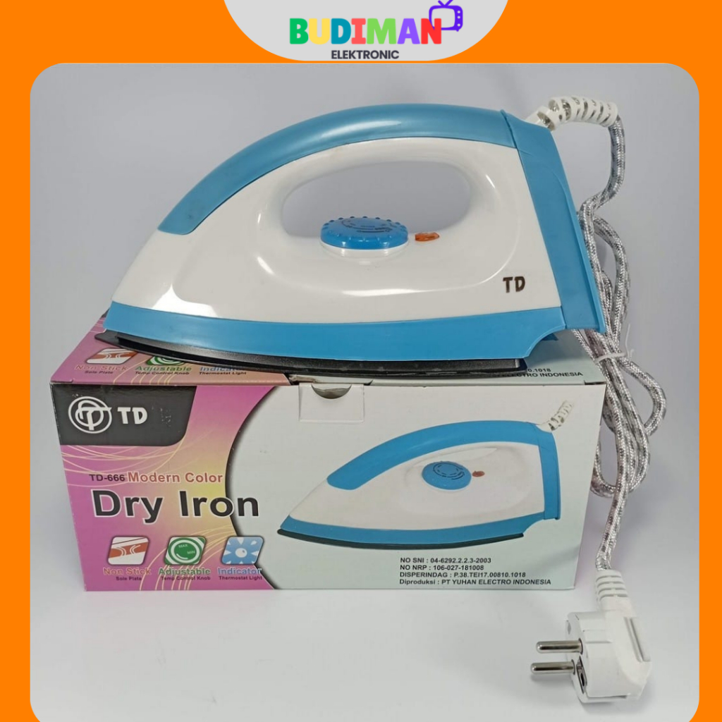 SETRIKA TD DRY IRON 666 ANTI LENGKET MURAH