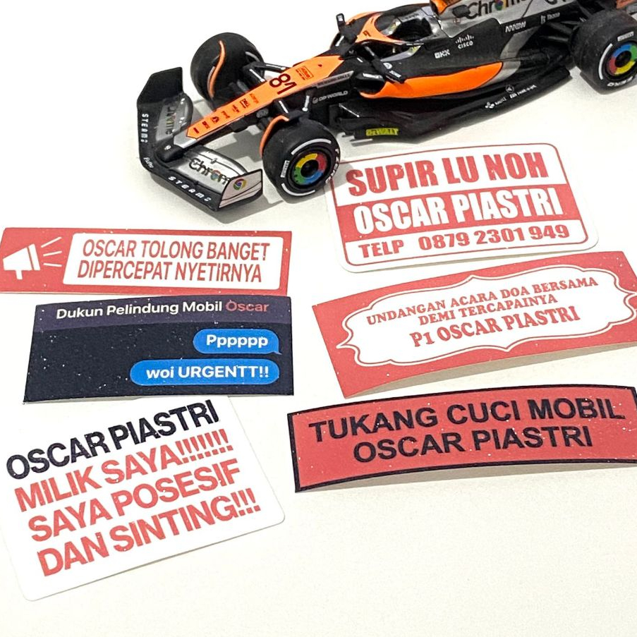 

f1 sticker set supir lu noh formula 1 glitter diecut