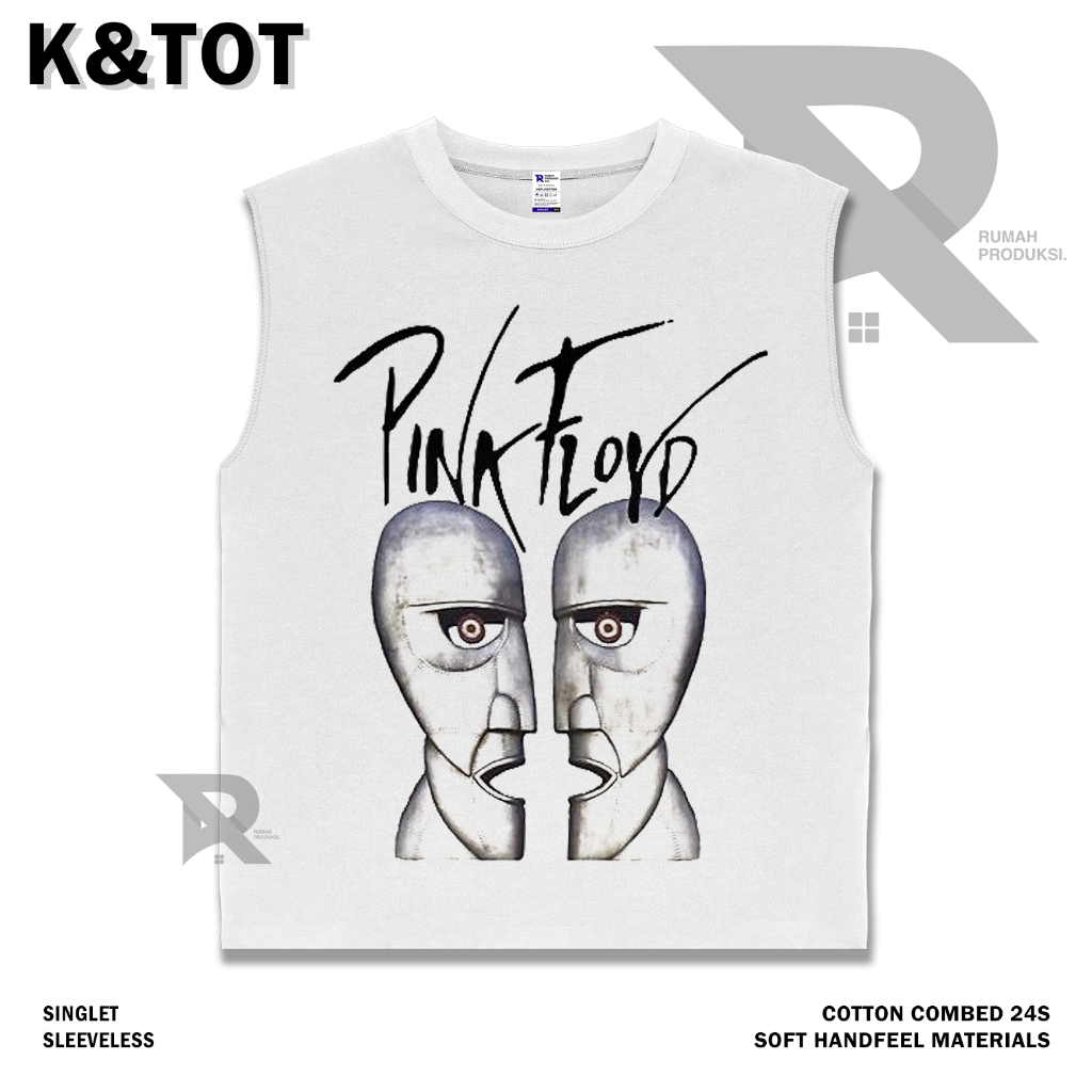 KAOS BAJU SINGLET PINK FLOYD STONE | BAND METAL MUSIK ROCK | T-SHIRT SINGLET PUTIH STYLE Y2K VINTAGE