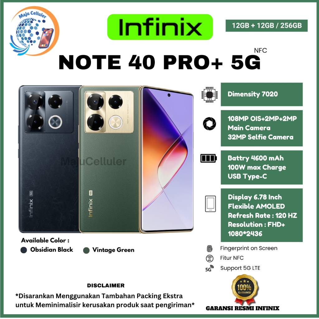 HP Infinix Note 40 Pro+ 5G NFC 12/256GB (Garansi Resmi Infinix)