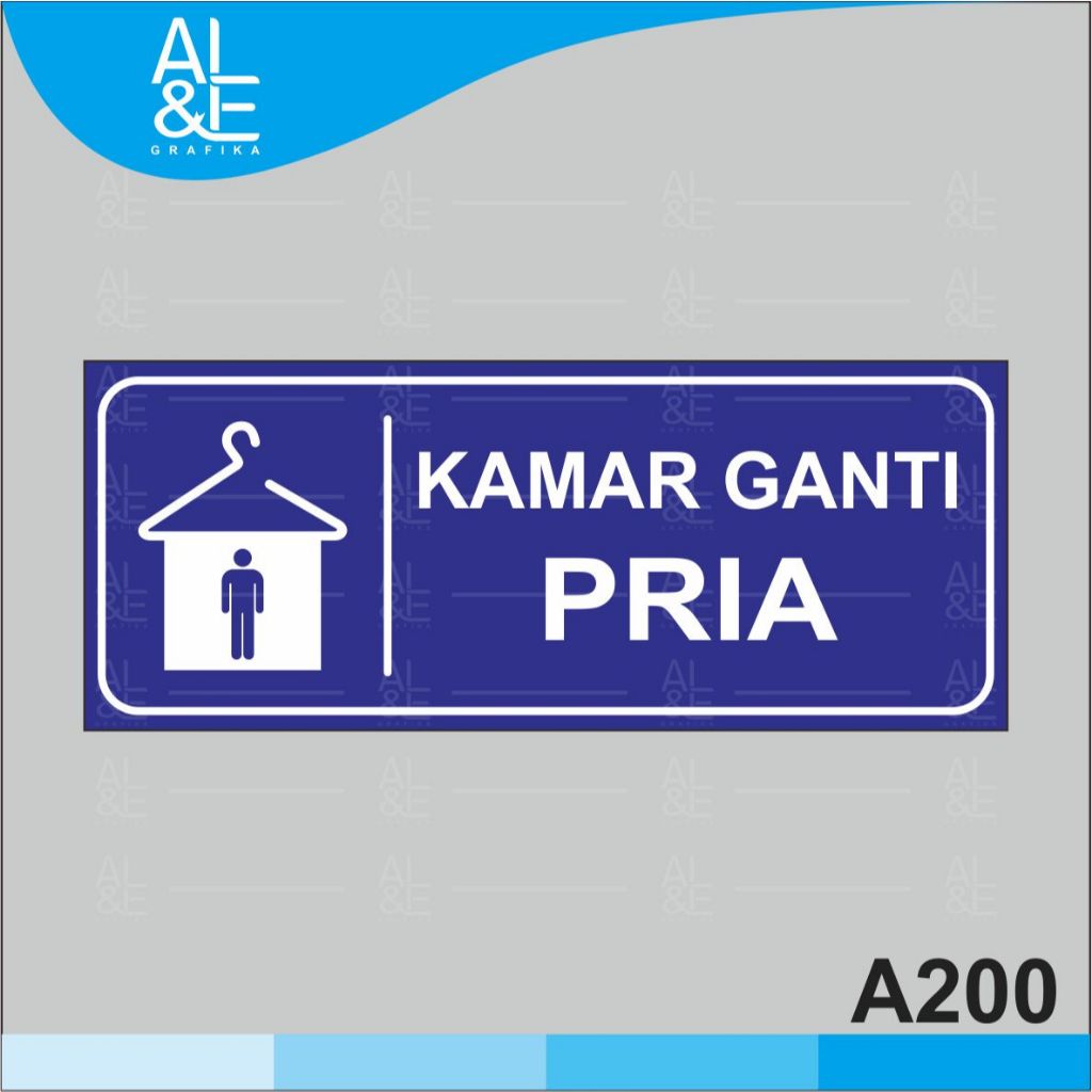 

A200 - Acrylic Sign, Stiker Akrilik Kamar Ganti Pria, Tahan Air, Premium dan Murah