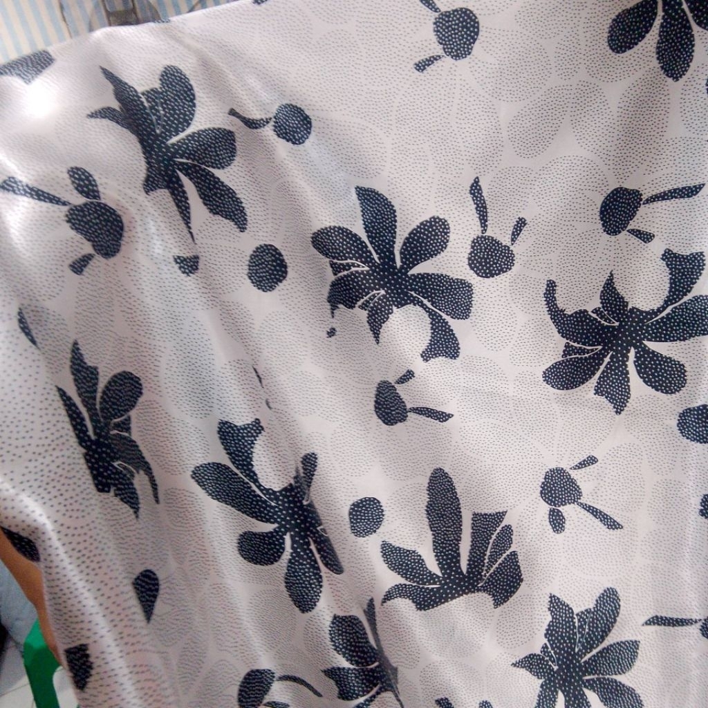 Kain Satin Silk Motif Bunga Premium - (JK) - Kain Satin Silk Motif - Kain Satin Velvet Premium - Har