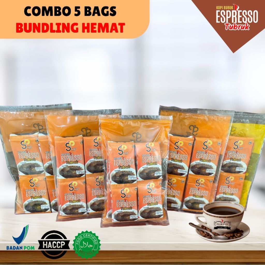 

Kopi Espresso Tubruk SIP - Paket 5 Bags (100 saset)