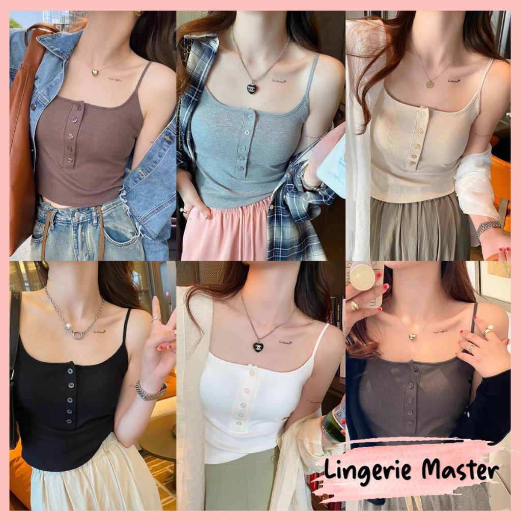 Mr.Kasacil - Lingerie Master (B-170) Tank Top Wanita Kancing Hidup Korean Premium Import Shopee